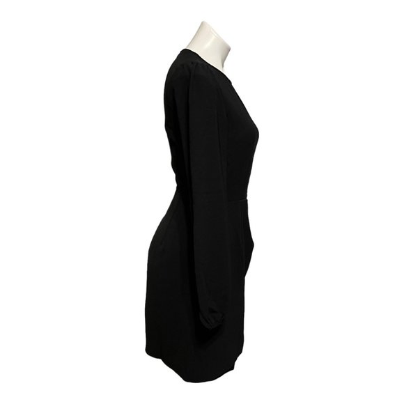 Lulu's Small Believe It Or Not Small Black Long Sleeve Tie Front Skater Dress … - Picture 5 of 9